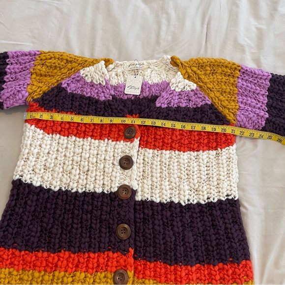 Free People Myles High Colorful Striped Knit Cardigan Size XS - Picture 5 of 8